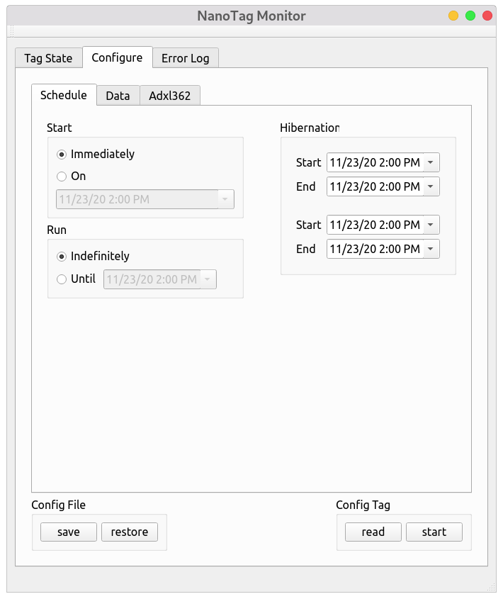 NanoTag Configuration